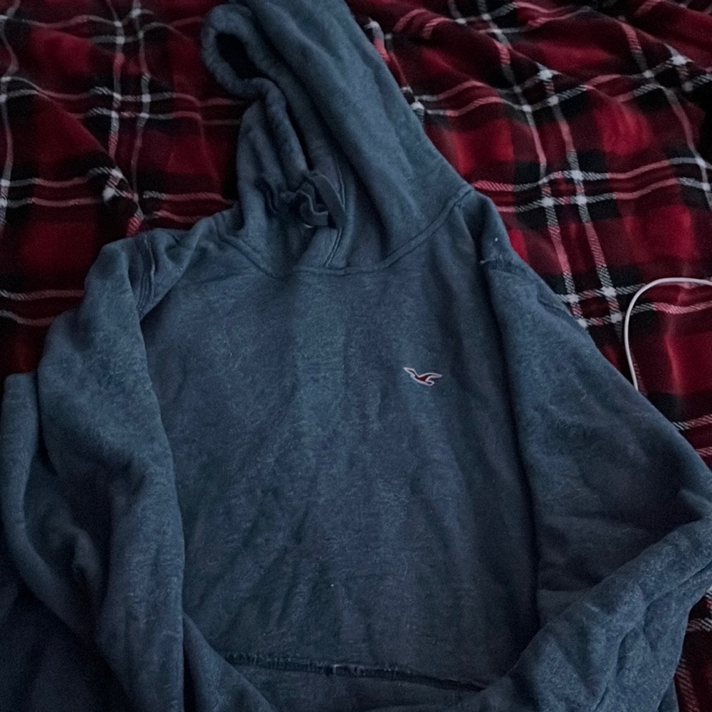 blue grey sweatshirt